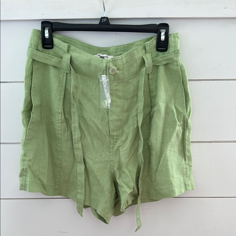 Madewell High Waist Linen Shorts